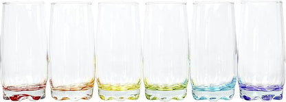 Vibrant Splash Water, Beverage Highball Glasses, 13.25 Ounce - Set of 6