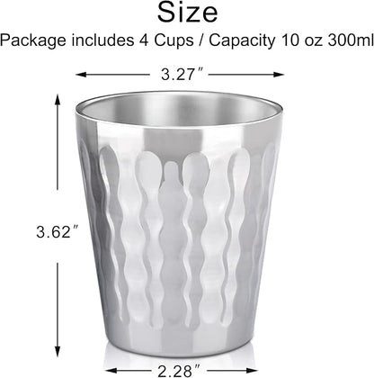 Beasea 10oz Stainless Steel Cups, 4 Pack Double Wall Metal Stackable Insulated - Image 2