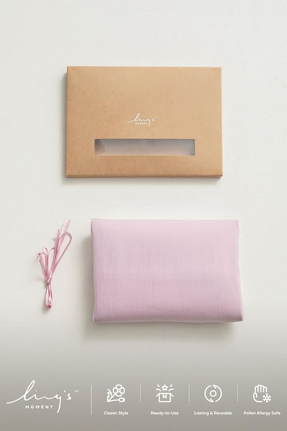 Ling's Moment 14Ft Mauve Table Runner, Wedding Sheer Chiffon Table Runners | - Image 5
