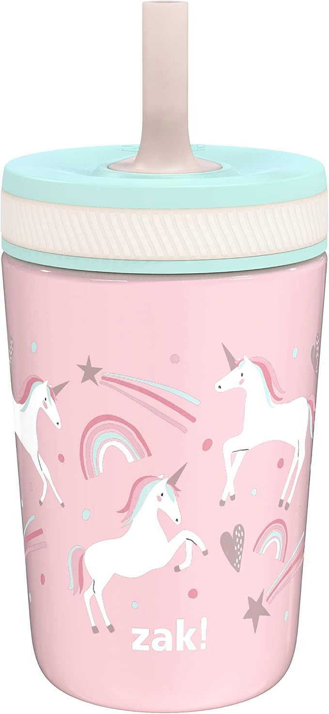 Zak Designs Fanciful Unicorn Kelso 12oz Leak-Proof Toddler Straw Cup by ZakDesigns