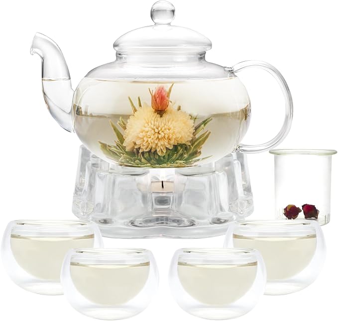Glass Teapot Set, 34OZ/1000ML Glass Tea Kettle by GURUDAR