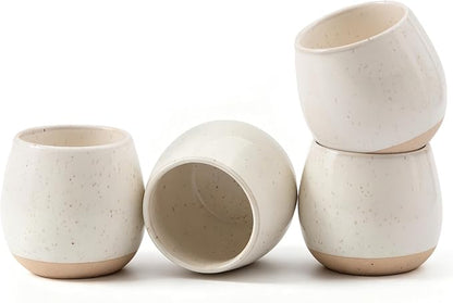 4pcs Japanese Tea Cups, 5.5OZ Vintage Espresso Cups, Handless Design Small by YumiPLUS