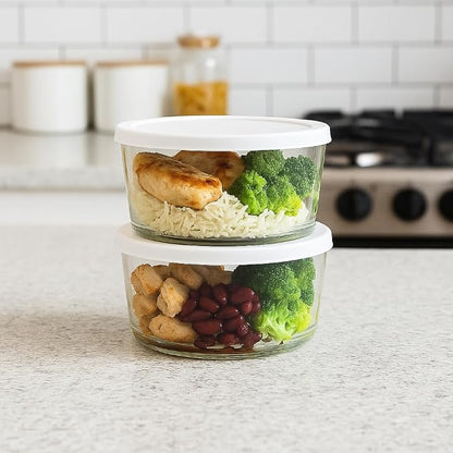 4-Piece Glass Food Storage Containers Set | 6.5-Cup, Leakproof | Microwave - Image 3