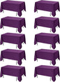 10-Pack Purple Tablecloths for Rectangle Tables, 70 x 120 Inches, Stain-Resistant Polyester Fabric for 6 Foot Tables - Washable Table Covers for Weddings, Banquets, Birthday Parties, Events