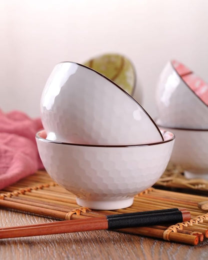 WHJY Cherry Bloom Chinese Japanese Ceramic Rice Bowl 10 oz, Sakura Bowl Gift Set - Image 3