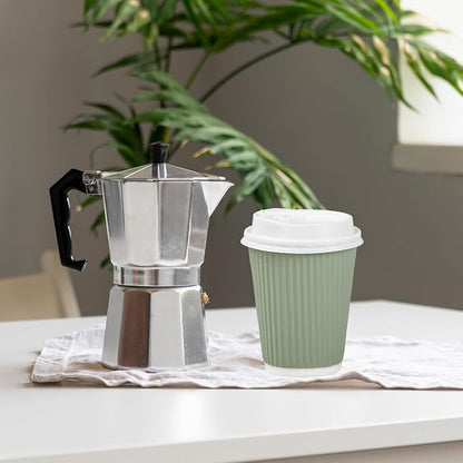 Whaline 100 Pcs Sage Green Disposable Coffee Cups - Image 7