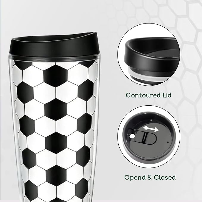 Lily‘s Home Soccer Tumbler 16 oz Set of 2, Double Wall Plastic Cups - Image 7