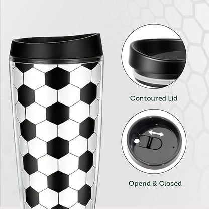 Lily‘s Home Soccer Tumbler 16 oz Set of 2, Double Wall Plastic Cups - Image 7