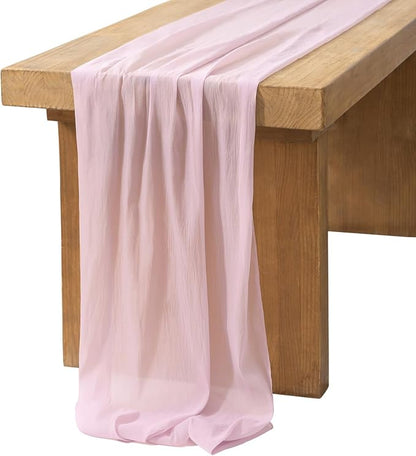 Ling's Moment 14Ft Mauve Table Runner, Wedding Sheer Chiffon Table Runners | by LingsMoment