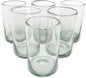 Clear 14 oz Drinking Glasses (Set of 6) - Hand Blown Mexican Glassware Recycled Glass Drinking Glasses for Water, Juice, Margarita, Cocktails & Whiskey, Lead-Free Toxin Free