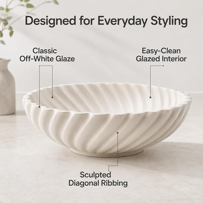Ceramic Decorative Bowl, Stylish Fruit Bowl - Image 3