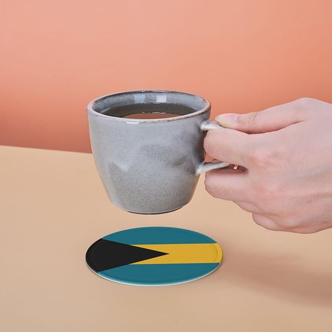 6 Pack Bahamas Flag Leather Coaster - Image 7