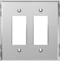 LIDER Reflective Acrylic Decorator Wall Plate, Mirrored Light Switch Plate, Plexiglass Outlet Cover, Acrylic Glass, Oversized 2-Gang 5.25" x 5.25", LWP-32O-ASV, Silver