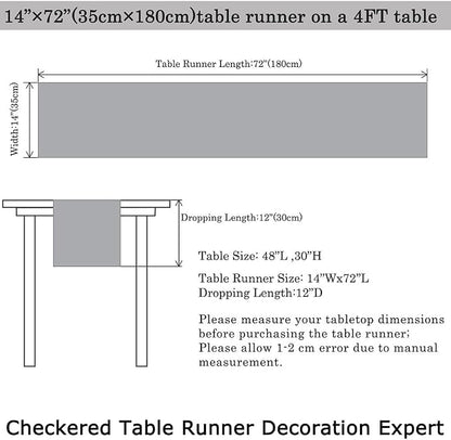 ShinyBeauty Black and White Checkered Table Runner, - Image 2