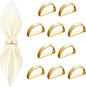 10 Pcs Gold Napkin Rings by Unknown