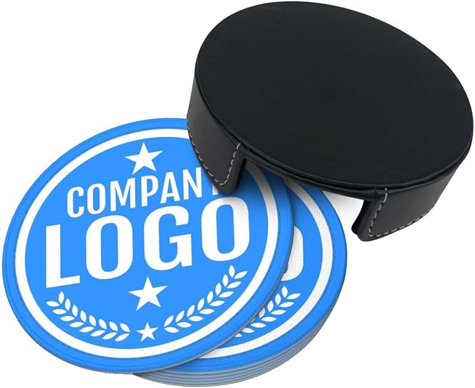 Custom Leather Coasters with Logo - Image 4