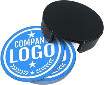 Custom Leather Coasters with Logo - Image 4