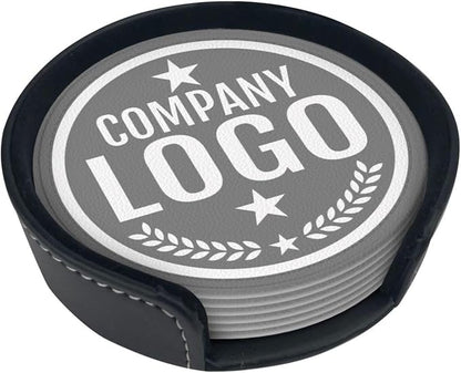Custom Leather Coasters with Logo - Image 5