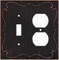French Cabriole Decorative Wall Plate Switch Plate Outlet Cover (Toggle/Duplex, Aged Bronze)