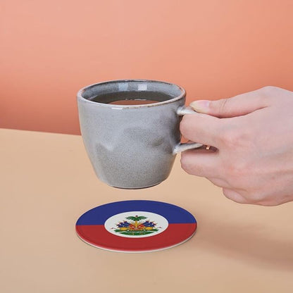 6 Pack Haiti Flag Leather Coaster - Image 7