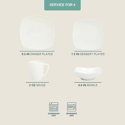 Gibson Home Zen Buffet White Porcelain Dinnerware Set - Image 2
