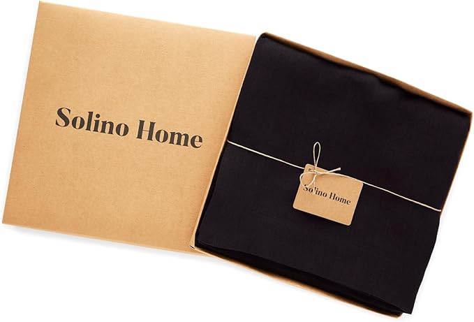 Solino Home Linen Black Tablecloth 70 x 132 Inch - 100% Pure Linen Rectangular Tablecloth - Machine Washable Table Cloth for Spring - Sonoma