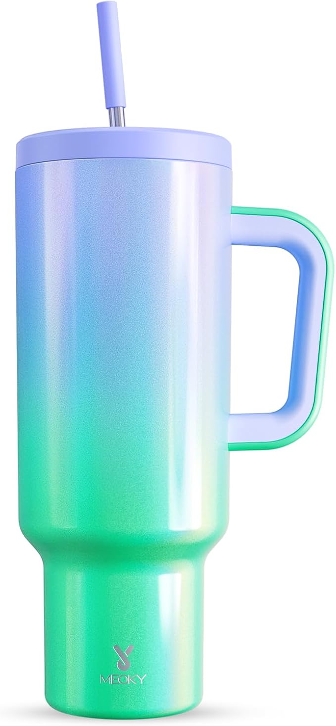 Meoky 50 oz Tumbler with Handle, Tumbler with Lid and Straw, Insulated by MEOKY
