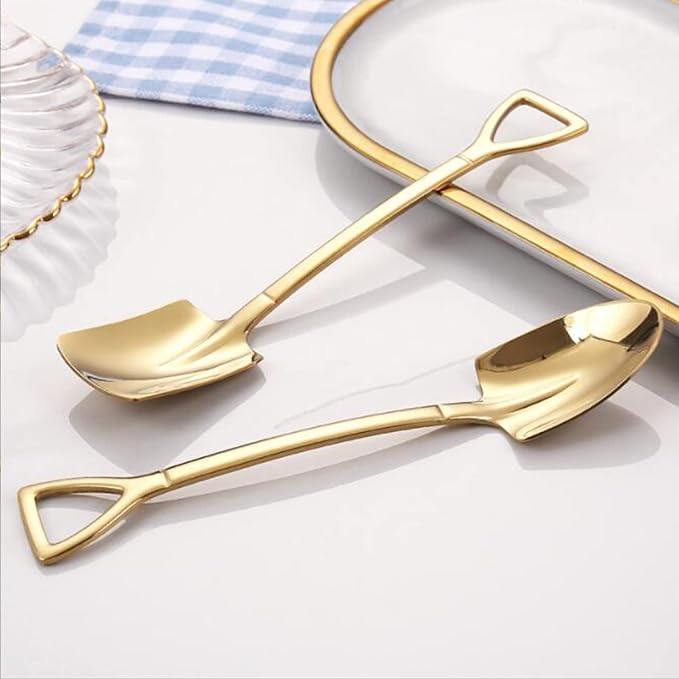 10Pcs Shovel Spoons Stainless Steel Spoon Reusable Dessert Spoons - Image 2