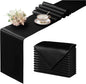 Manyshofu Black Satin Table Runner 12x108 by Manyshofu