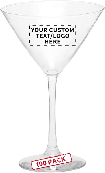 Custom Martini Glasses by ARC 10 oz. Set of 100, Personalized Bulk Pack - Perfect for Hotel, Bar, Restaurant or Lounge - Clear
