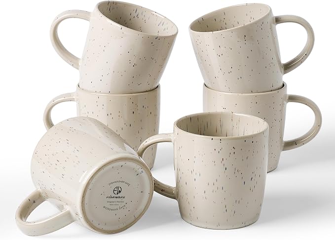 famiware Coffee Mugs Set of 6, Meteor 13 oz Ceramic Mug Cup Set by Famiware