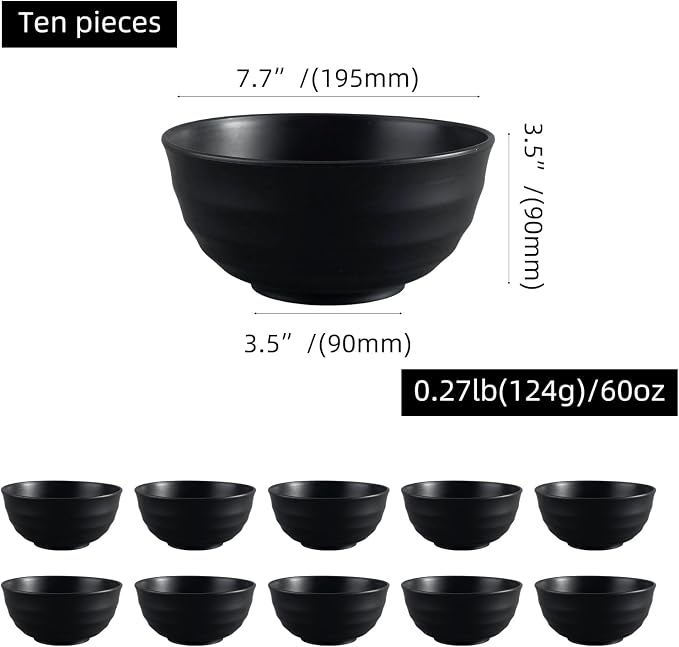 60oz Wheat Straw Bowls, Unbreakable Large Capacity Serving Bowls, Microwave & - Image 6