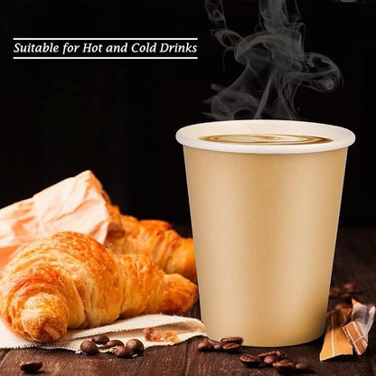 25 Pack 8 oz Paper Cups, Khaki Paper Coffee Cups, Beverage Cups | Disposable - Image 5