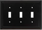 Henne Bery Sunken Pearls Heavy Duty Decorative Wall Plate Switch Plate Outlet Cover (Triple Toggle, Matte Black)