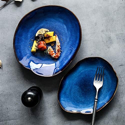Nordic Ceramic Household Pottery Irregular Salad Platter Klin Glaze Dinner - Image 5