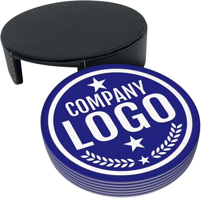 Custom Leather Coasters with Logo - Image 3