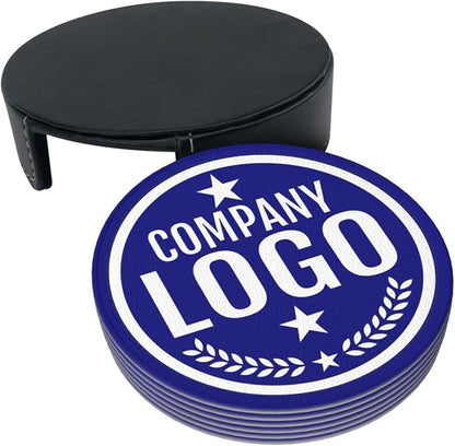 Custom Leather Coasters with Logo - Image 3