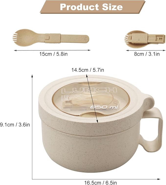 Rarapop 3 Pack Microwave Soup Bowl Containers - Image 2