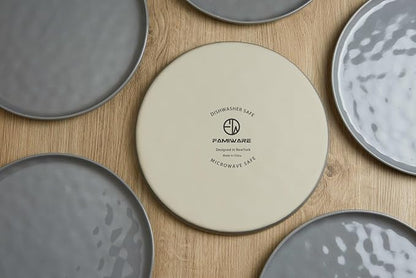 Famiware Mars Plates and Bowls Set, 18 Pieces Dinnerware Sets, Dishes Set for 6, Dark Gray