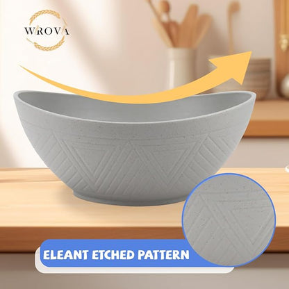 Wheat Straw Bowls Set, Unbreakable Large Salad Bowls Set of 2, Microwave and - Image 4