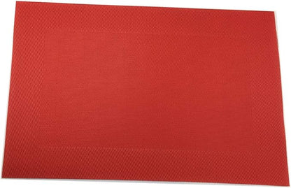 Gugrida Vinyl Red Placemats Heat Resistant Dining Table Mats Non-Slip Washable Place Mats Set of 6 （Red）
