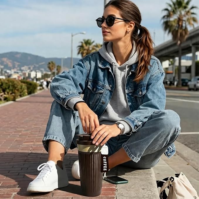 Vacuum Insulated Stainless Steel Travel Coffee Mug, Leak Proof Cup - Image 6