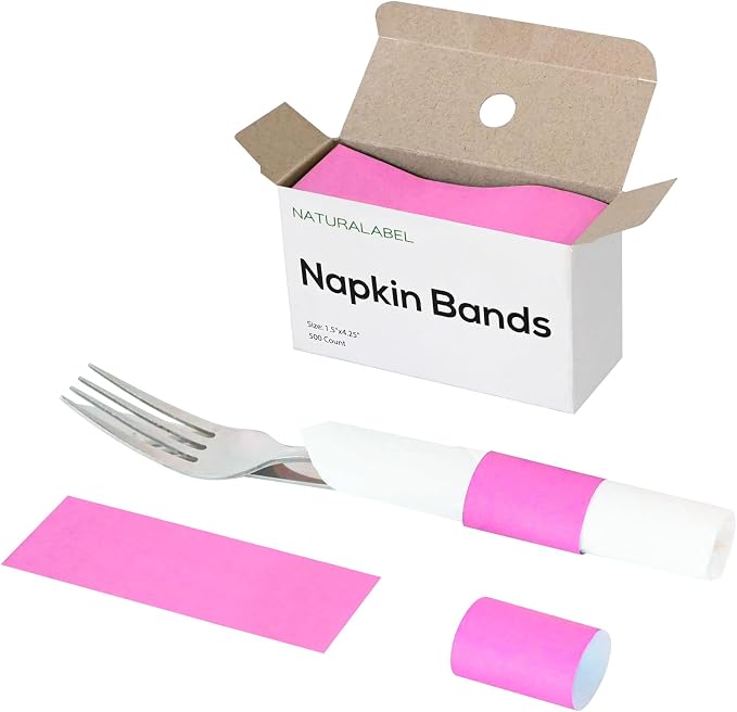 Self-Adhesive Napkin Bands, elegant table setting, by NATURALABEL