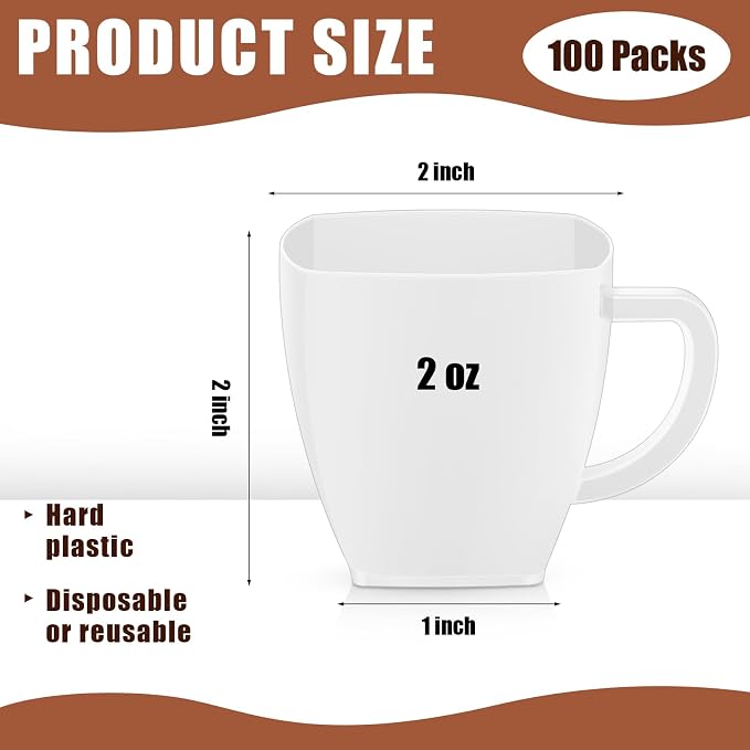 Amyhill 100 Pcs Mini Disposable Tea Cups - Image 2