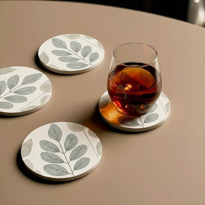 VEYRO Ceramic Coasters Set of 6 or 4 – Absorbent Stone Drink Coasters - Image 4