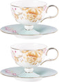 KAMMAK Tea Cups Set of 2, Ceramic Floral Pattern Demitasse Cup | Porcelain by KAMMAK