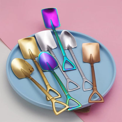 10Pcs Shovel Spoons Stainless Steel Spoon Reusable Dessert Spoons - Image 6