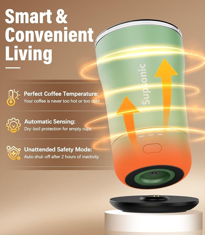 Supsonic Heated Coffee Mug, 14oz Smart Constant Temperature Travel Mug | Heat - Image 3