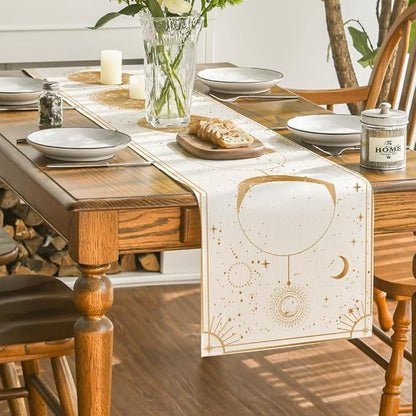 Artoid Mode Beige Astrology Moon Magic Art Table Runner, Seasonal Mystical - Image 3