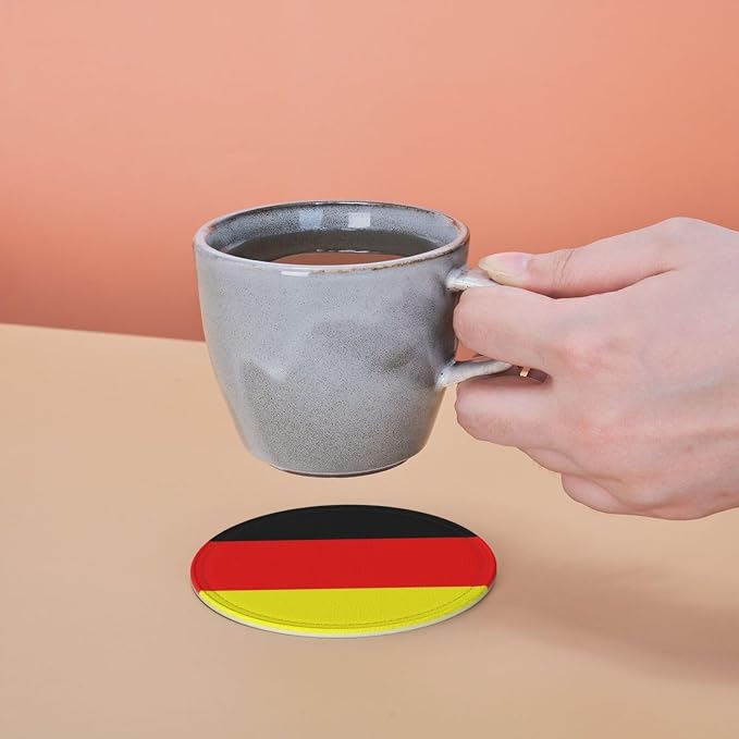 6 Pack Germany Flag Leather Coaster - Image 7
